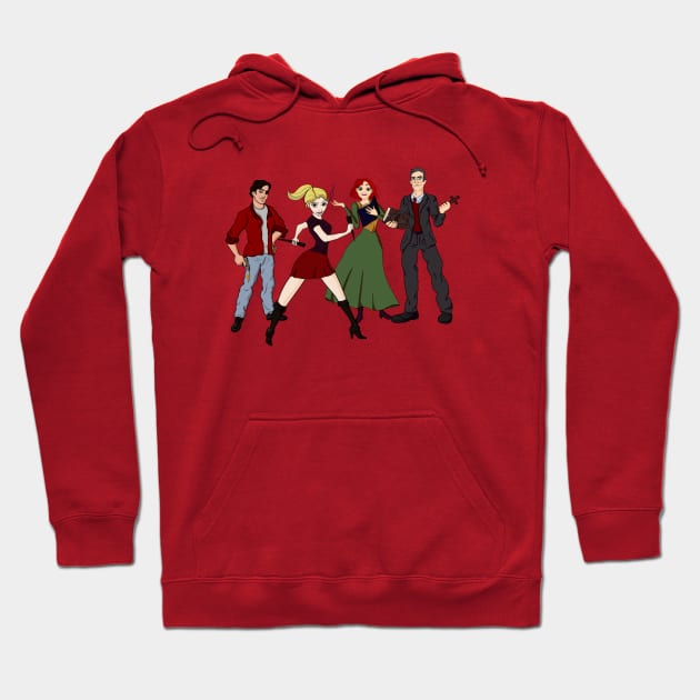 Cartoony Buffy and the gang Hoodie by NanaLeonti